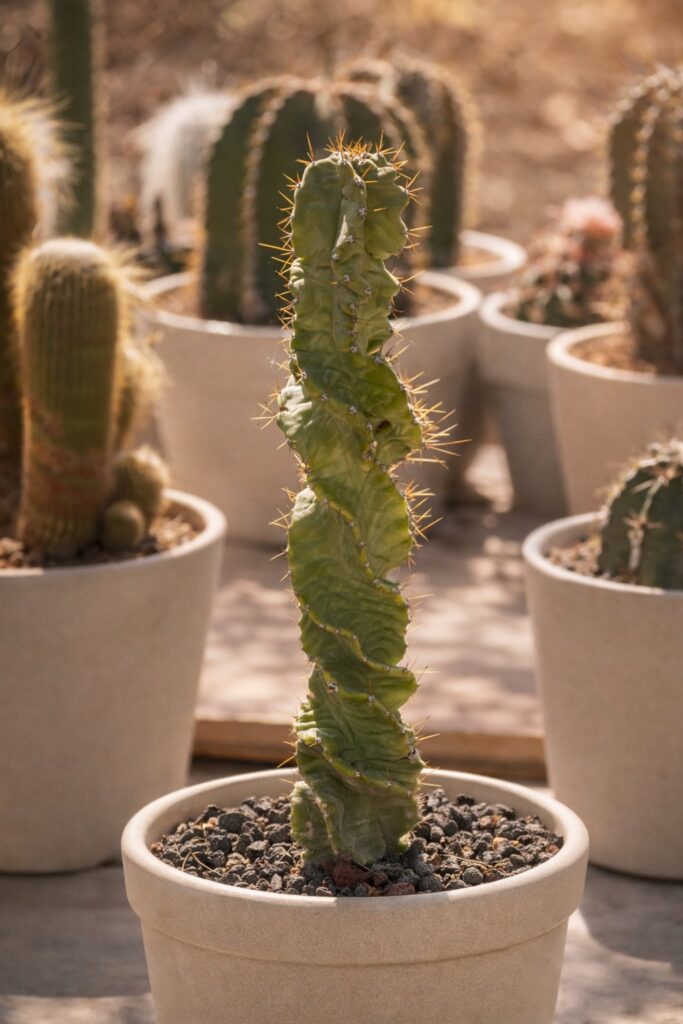 Monstrose columnar cactus specimen for SUCCULON editorial use